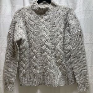 Madewell Chunky Cableknit Mock Neck Sweater